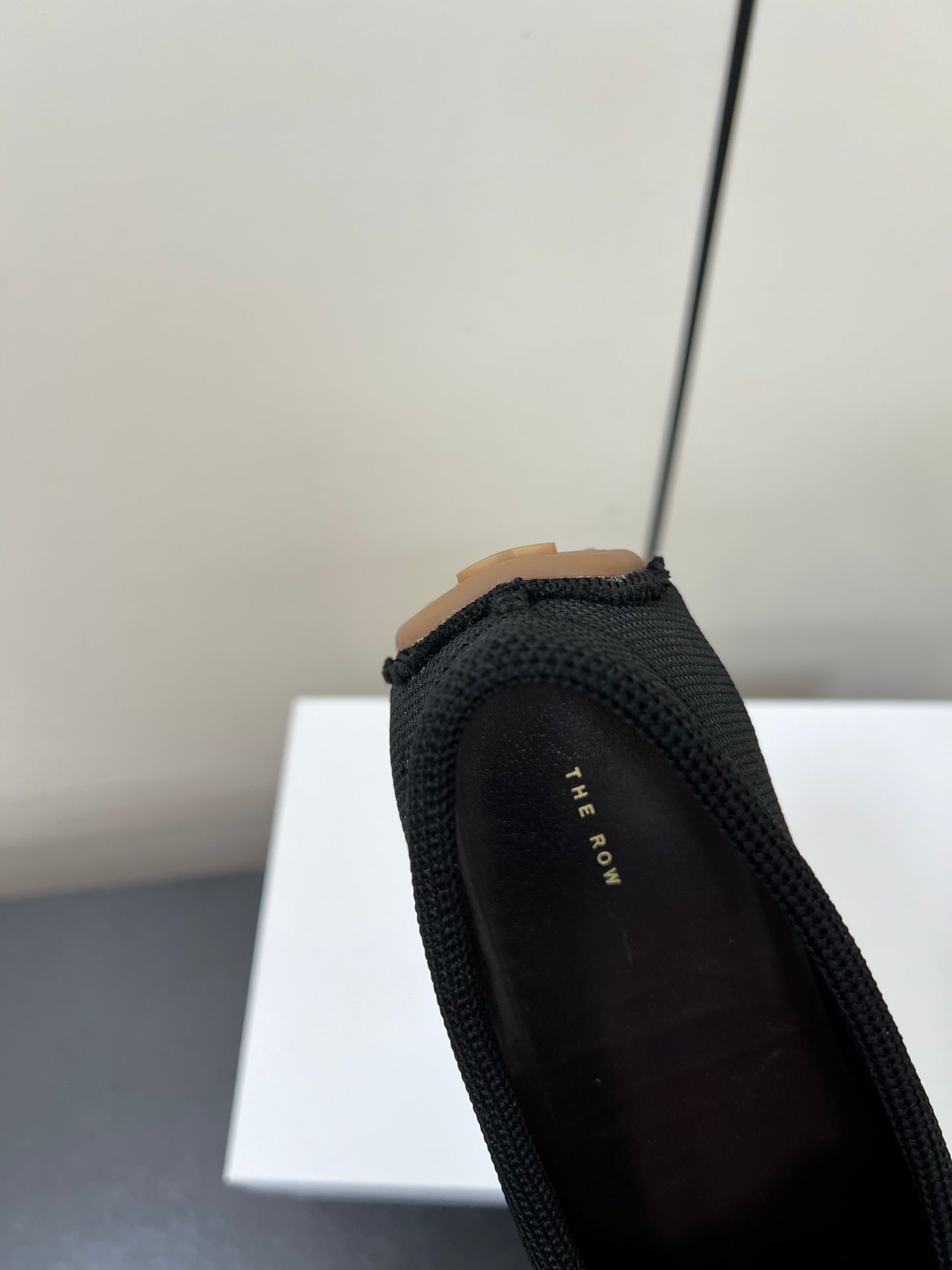 The Row Tassel-Knit Loafer Black Canvas And Sheepskin 339996
