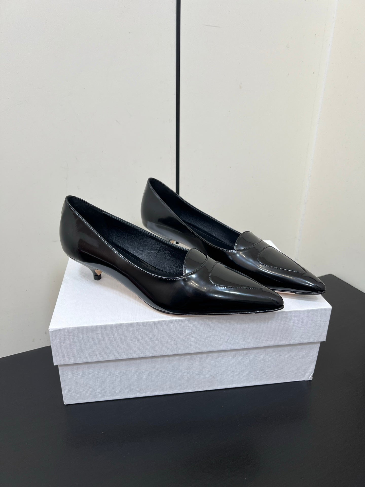 The Row Viv Kitten Pumps 3.5cm Black Leather 340010