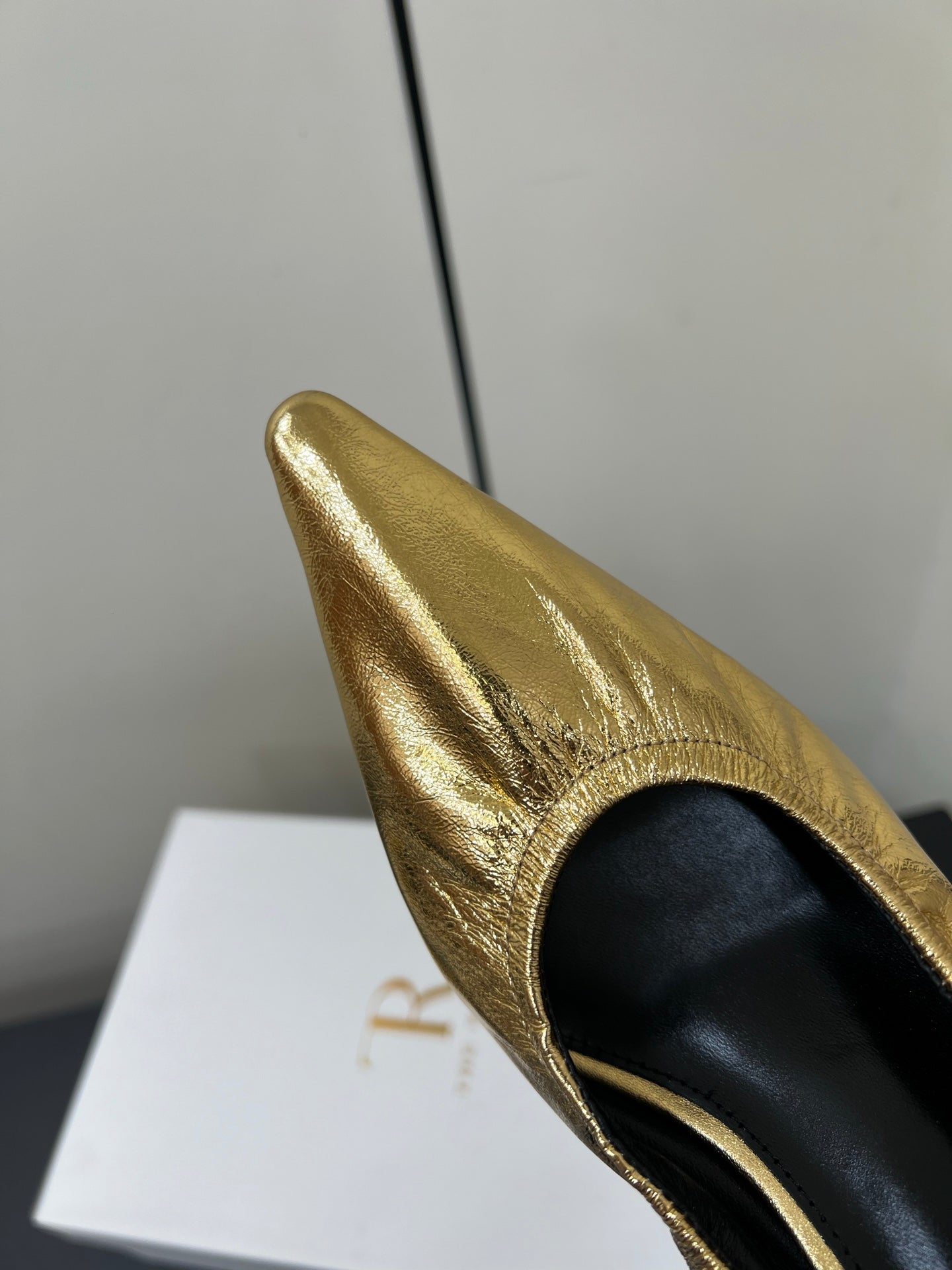 The Row Ava Gathered Pumps 65mm Gold Metallic Calfskin 340012
