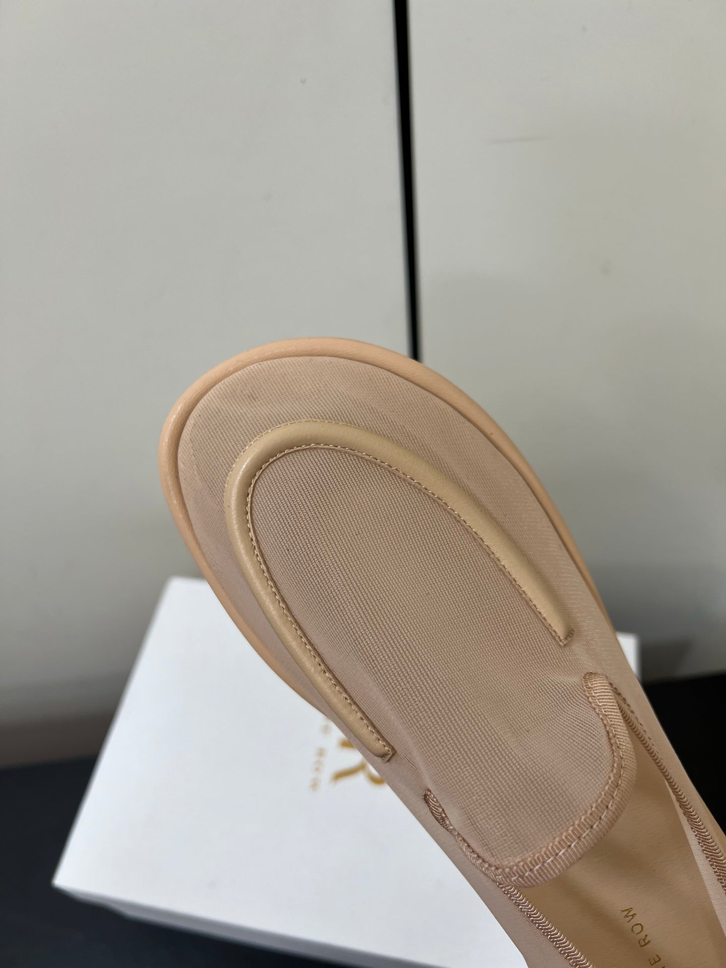 The Row Loafer Beige Mesh And Sheepskin 340015