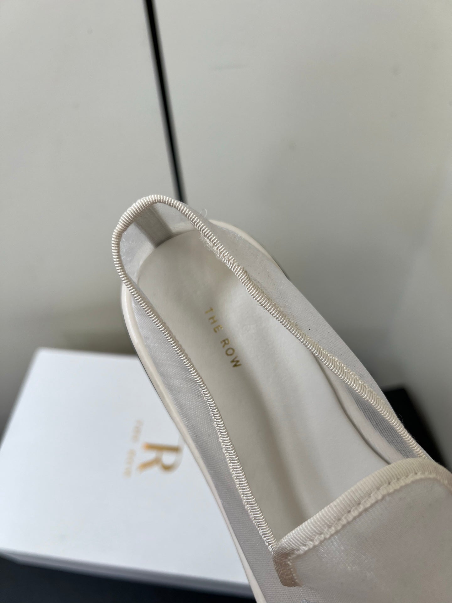 The Row Loafer White Mesh And Sheepskin 340016