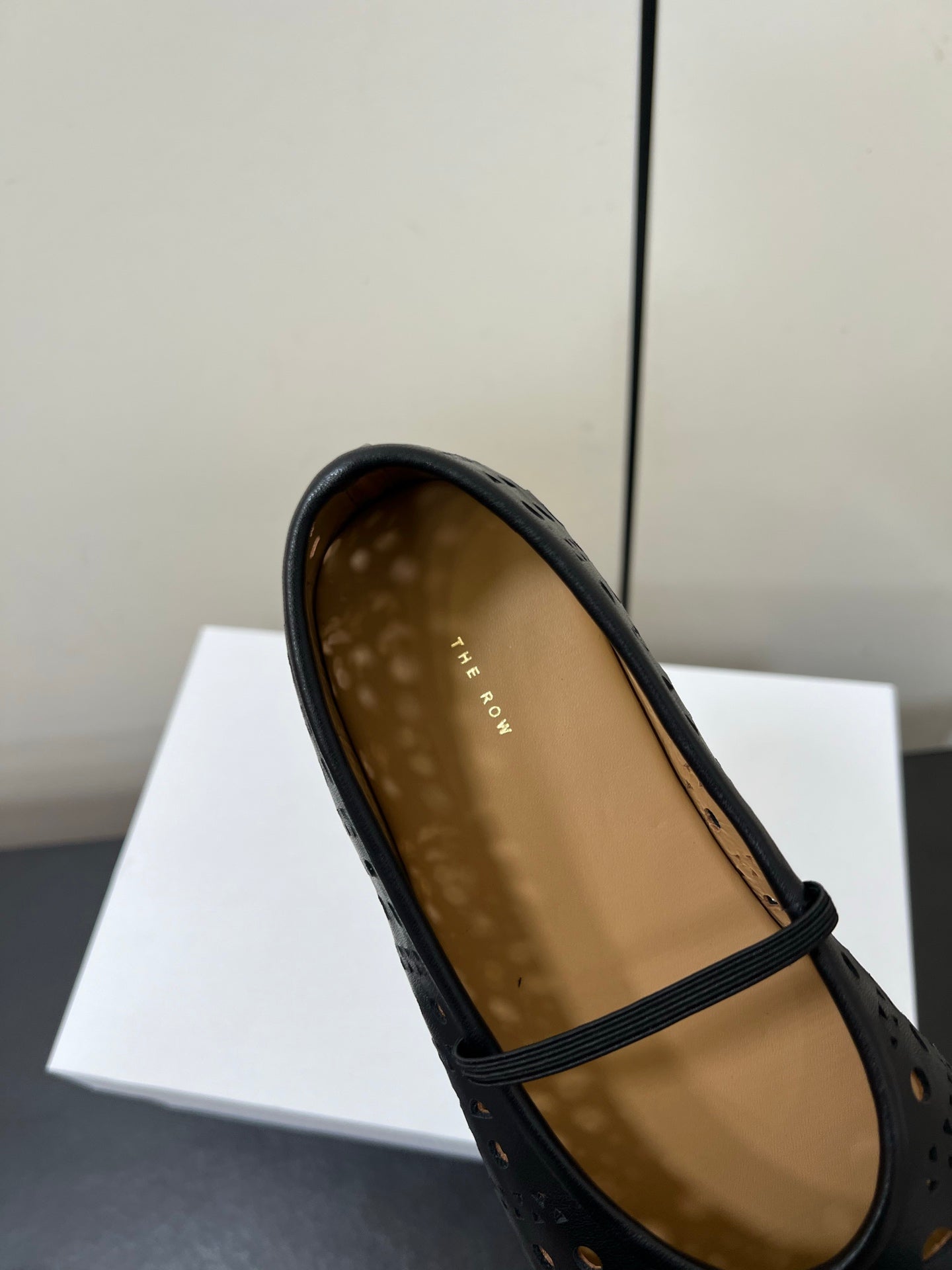The Row Garden Mary Janes Flats Black Calfskin 340034