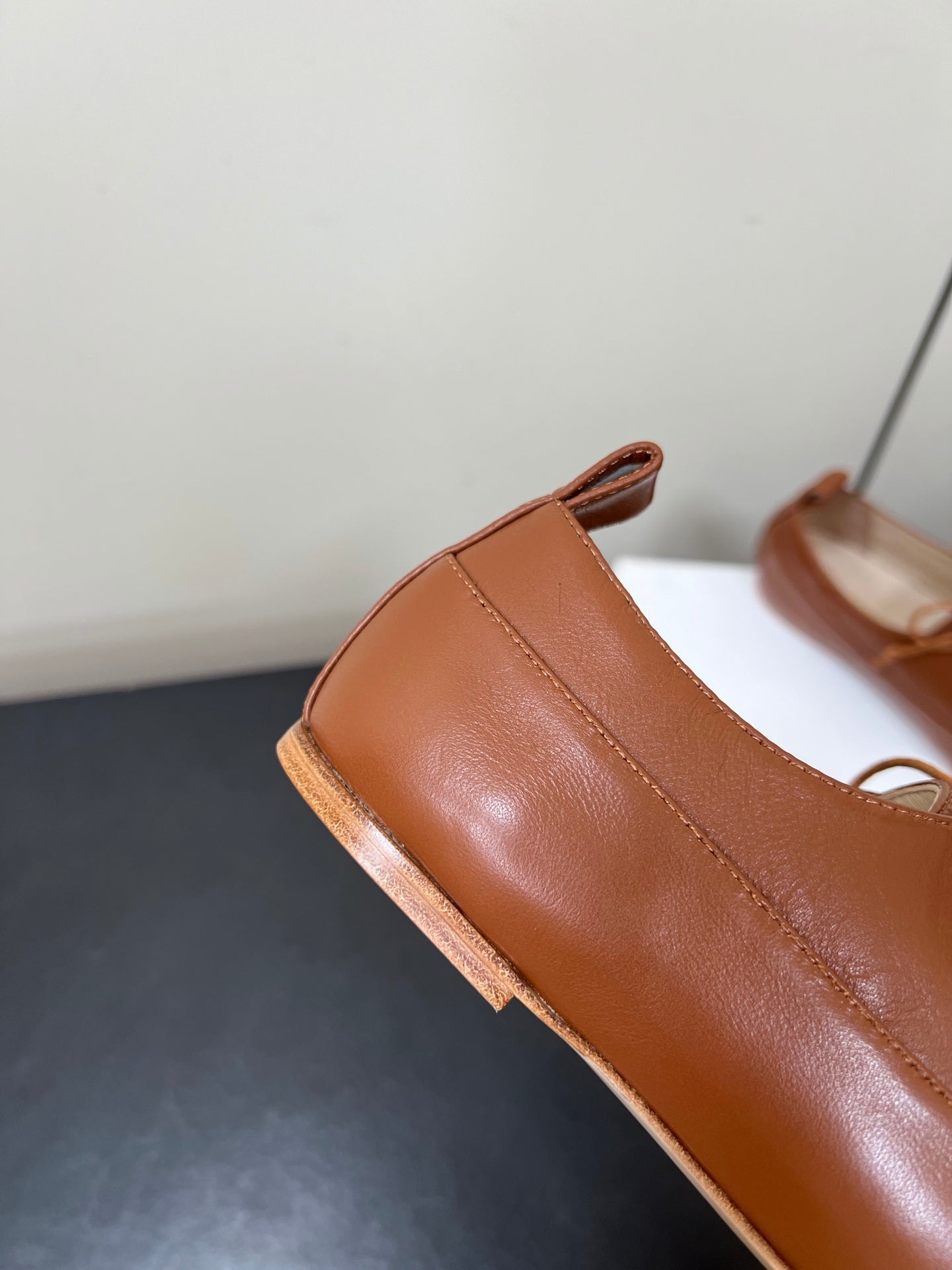 Celine 25 Lise Perforated Triomphe Richelieu Shoe Brown Lambskin 619646