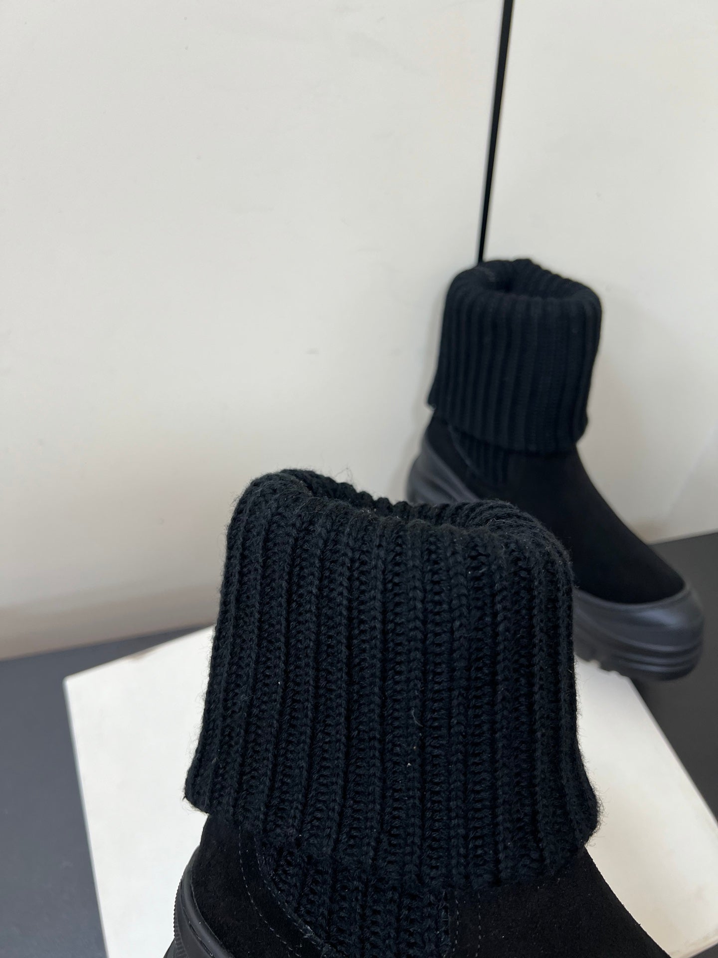 Brunello Cucinelli Ankle Boots Black Knitted Suede