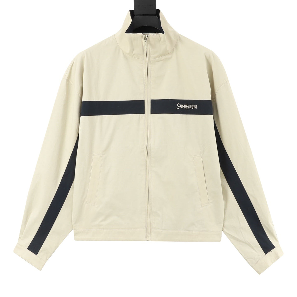 YSL 26s Track Jacket Beige Nayy Blue Stripe Men