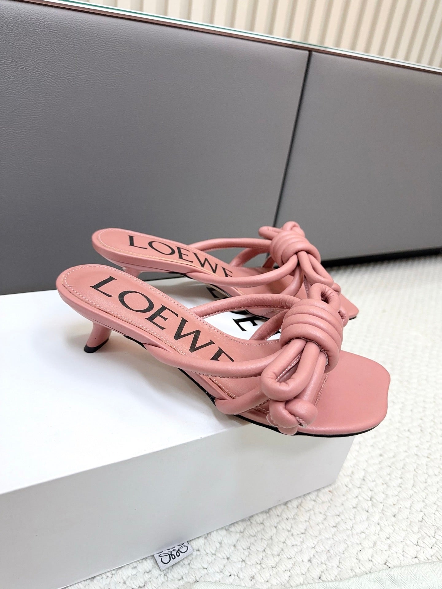 Loewe Flamenco Knot Muted Pink Sheepskin 664830