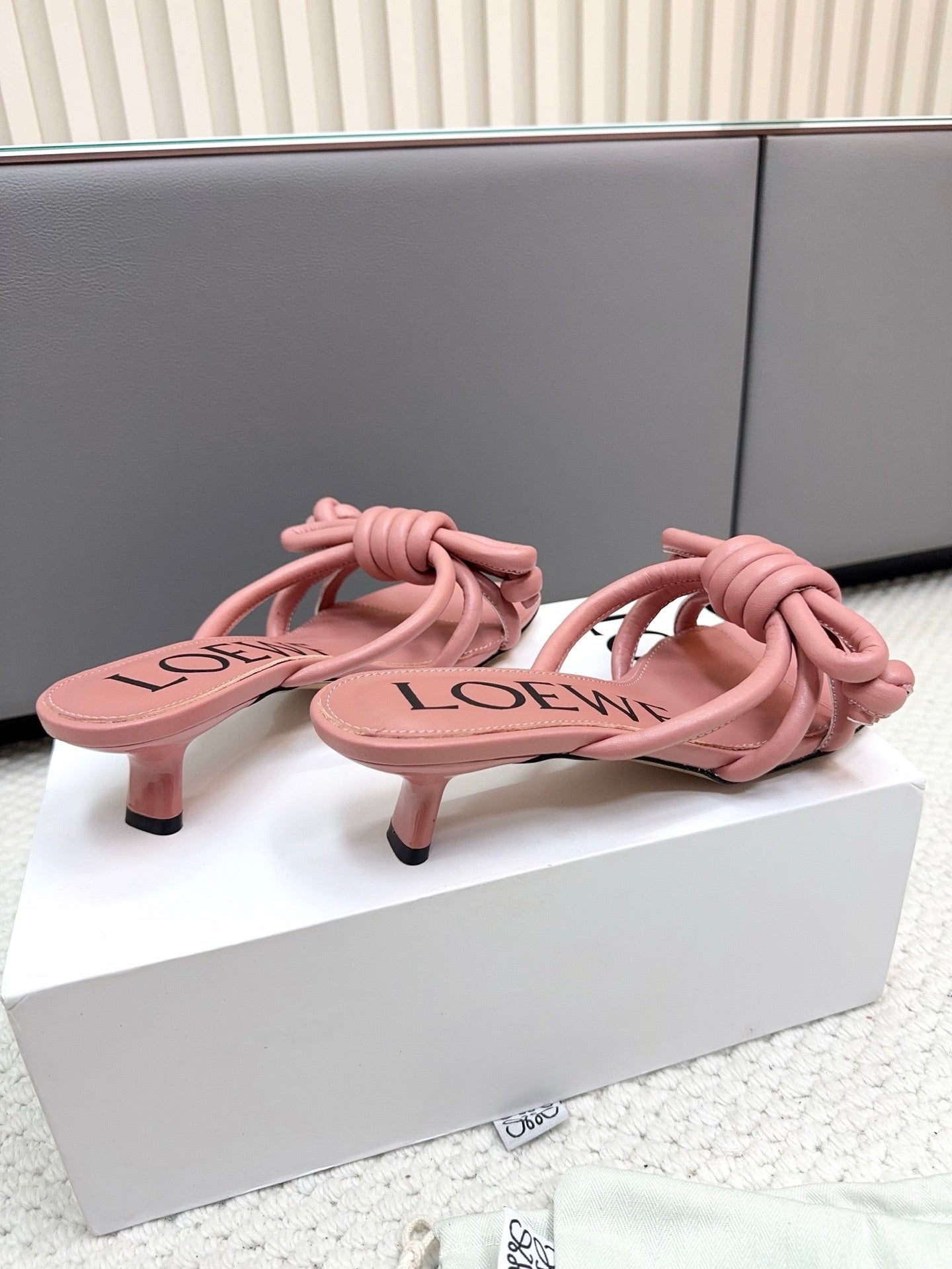 Loewe Flamenco Knot Muted Pink Sheepskin 664830