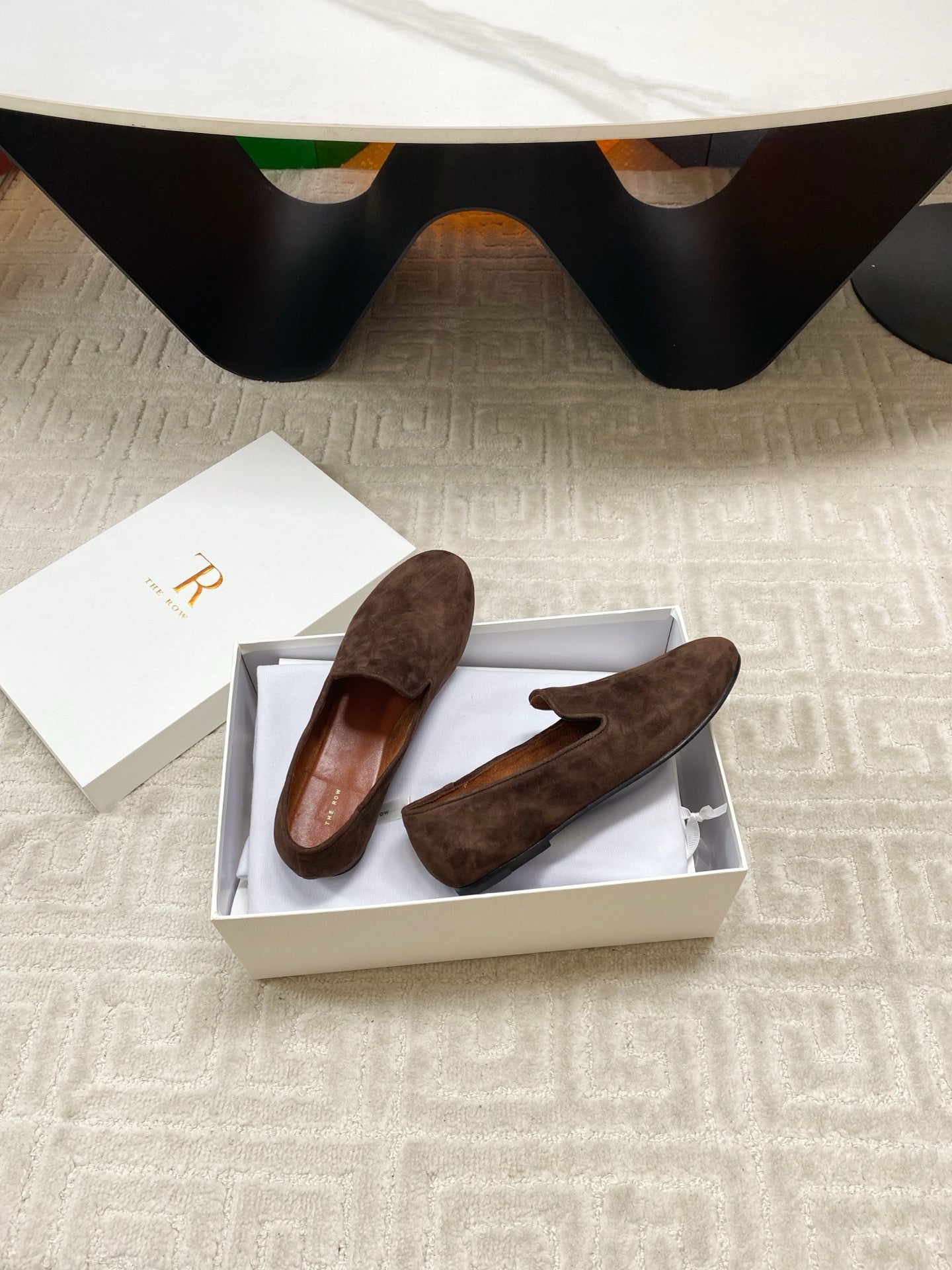 The Row 2025 Tipi Loafer Dark Brown Suede 541526