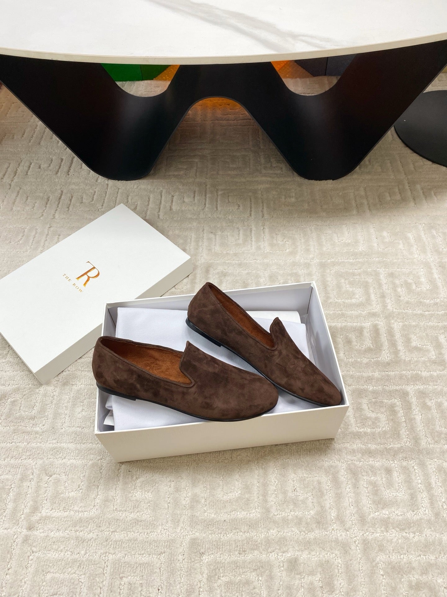 The Row 2025 Tipi Loafer Dark Brown Suede 541526