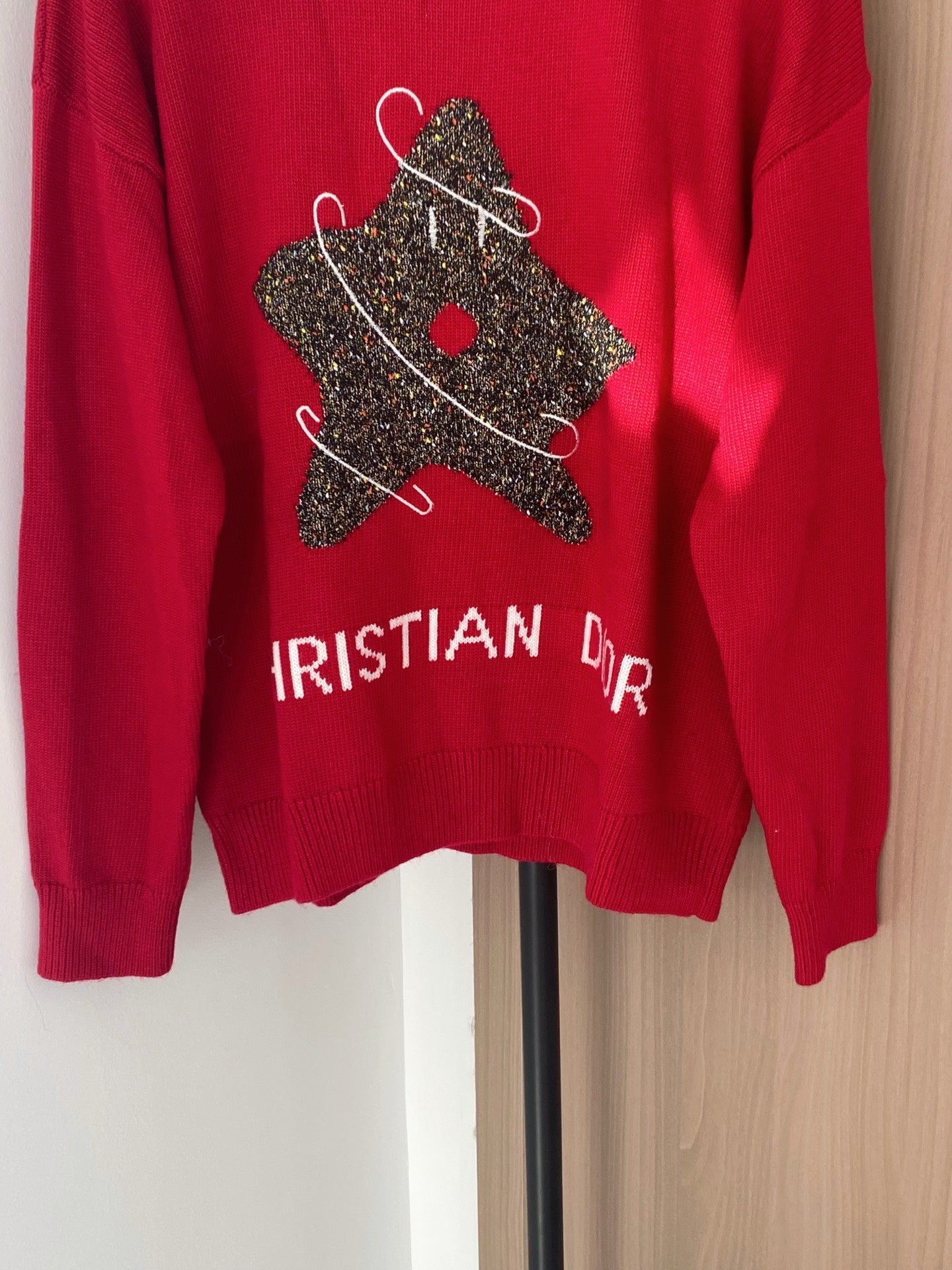 Dior 2025 Long-Sleeve Shirt Red mix Brown Wool