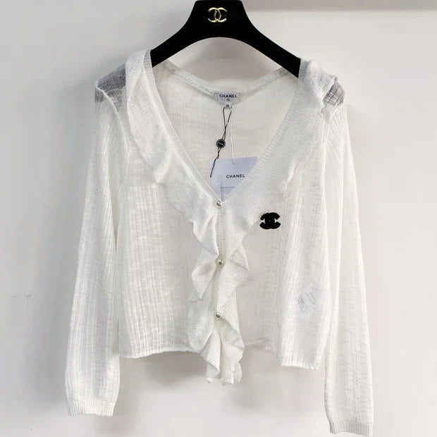 Chanel 2026 Cardigan White Cotton Polyamide 166815