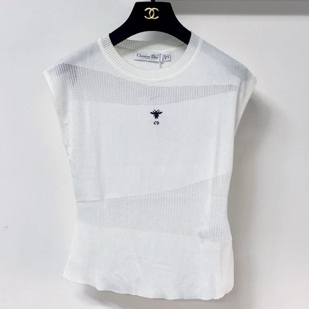 Dior 2026 Vest with Logo Embellishment White Cotton 459030