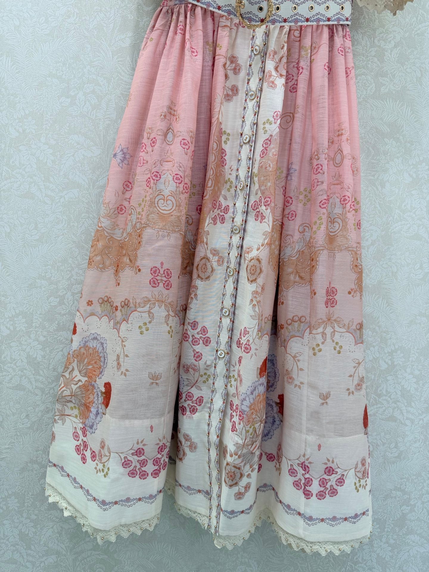 Zimmermann High Tide Midi Shirt Dress Pink Odyssey Print Cotton 347308