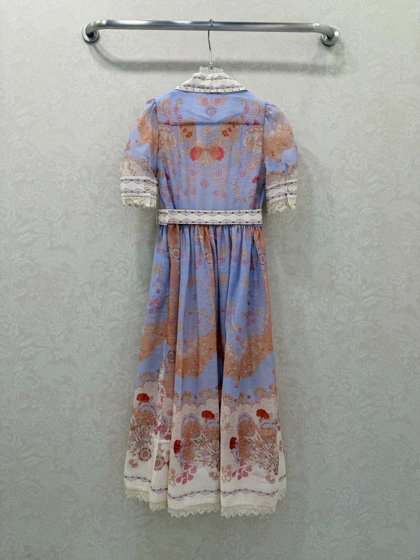 Zimmermann High Tide Midi Shirt Dress Blue Odyssey Print Cotton 347307