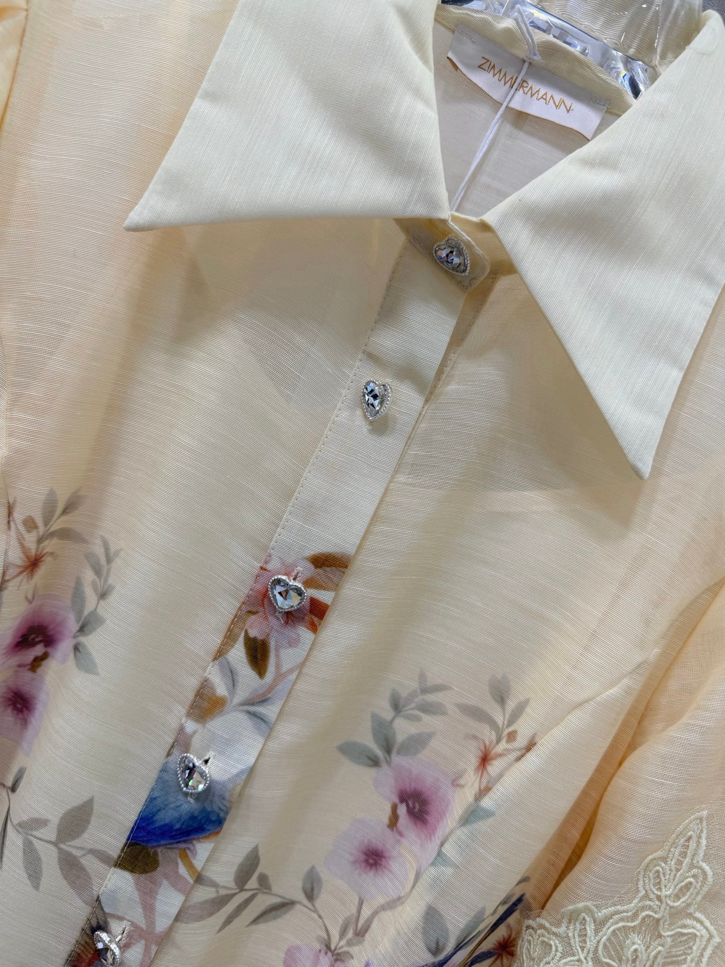 Zimmermann Luminosity Liftoff Flower Dress Morisot Cream Floral Cotton 347284