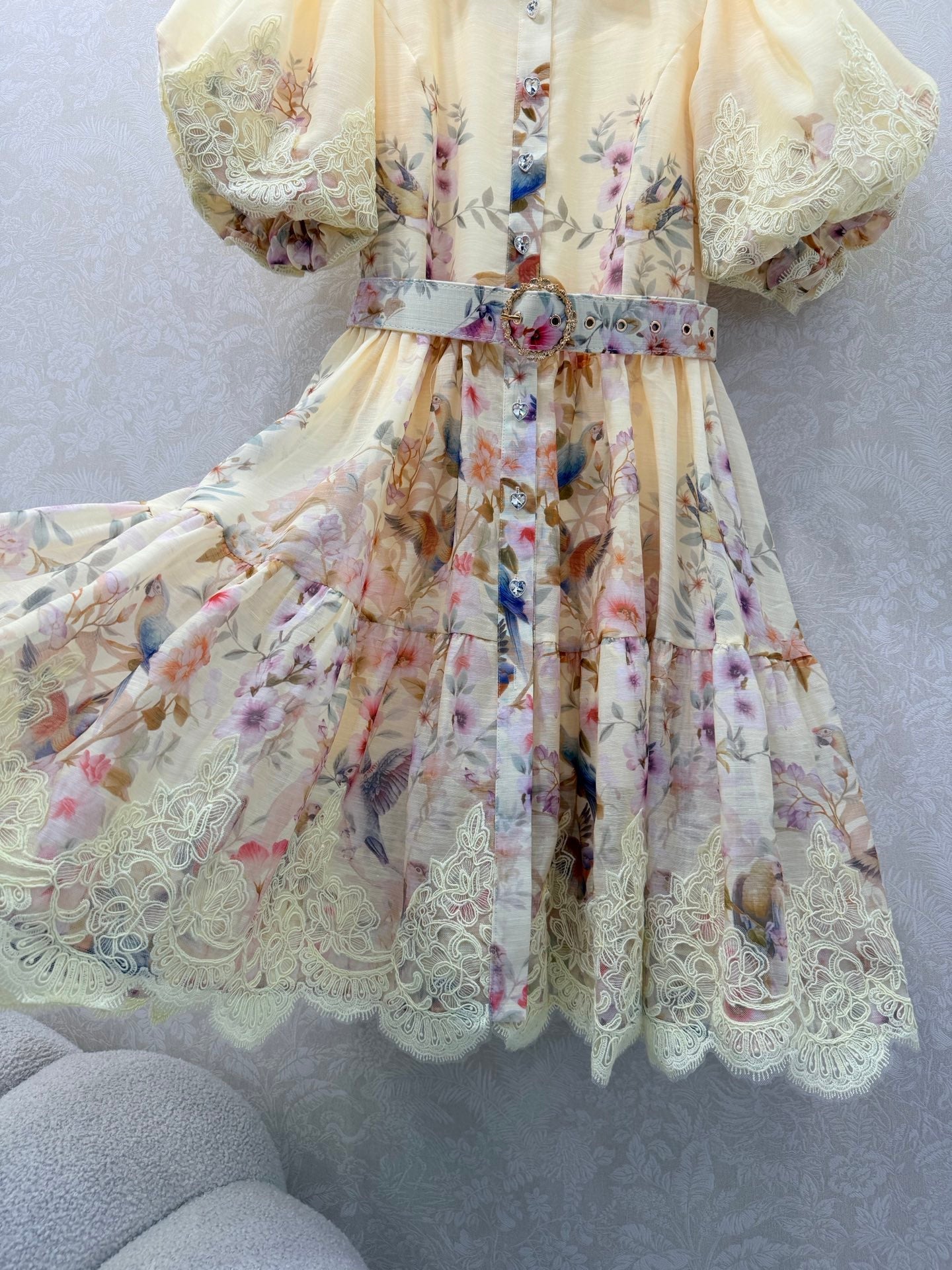 Zimmermann Luminosity Liftoff Flower Dress Morisot Cream Floral Cotton 347284