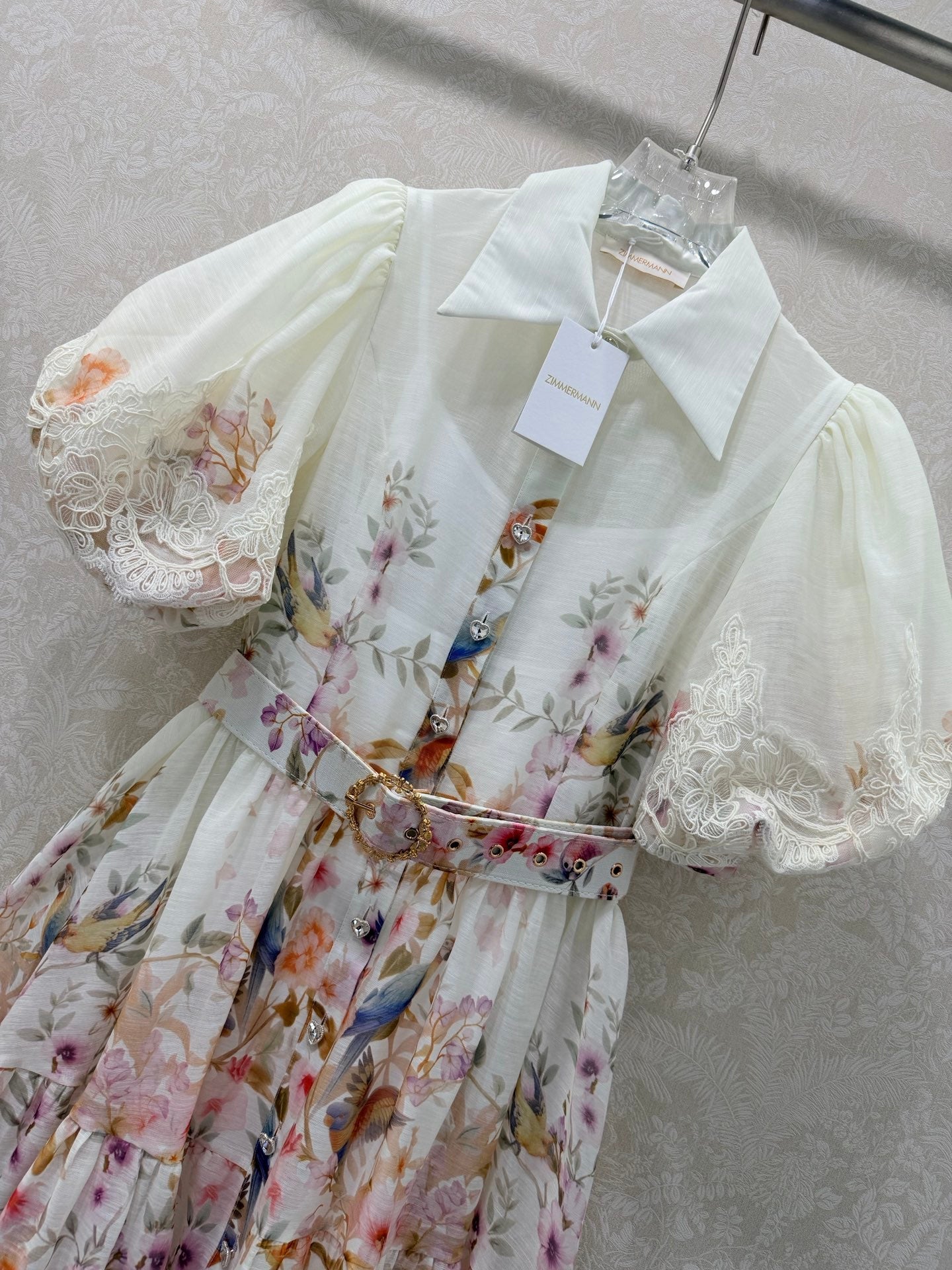 Zimmermann Luminosity Liftoff Flower Dress Morisot Ivory Floral Cotton 347283