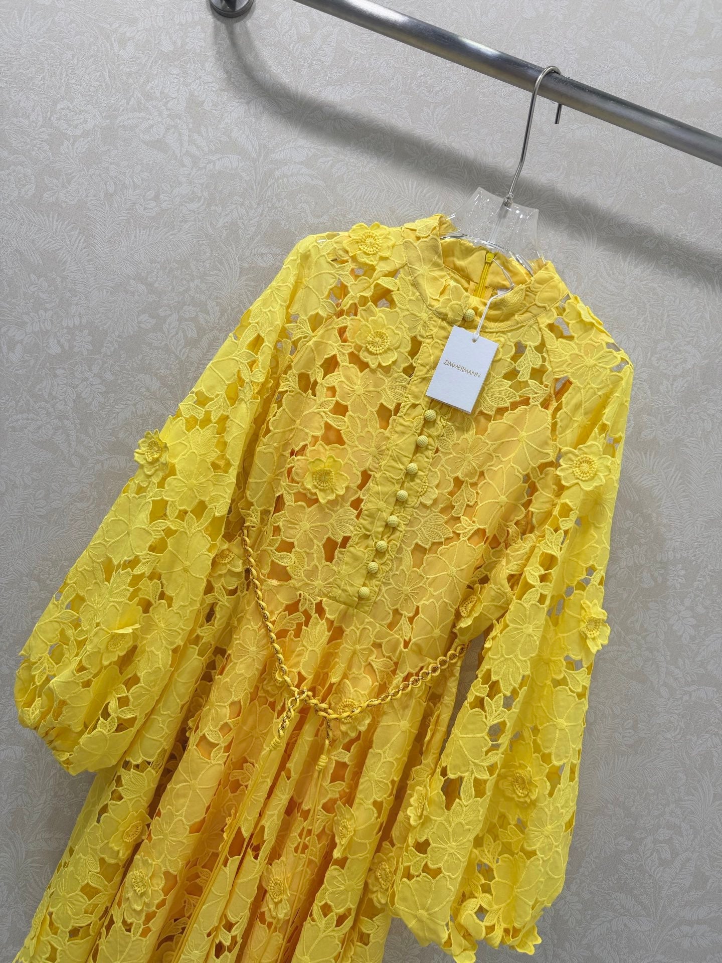 Zimmermann Patience Long Sleeve Dress Sunshine Cotton 347218