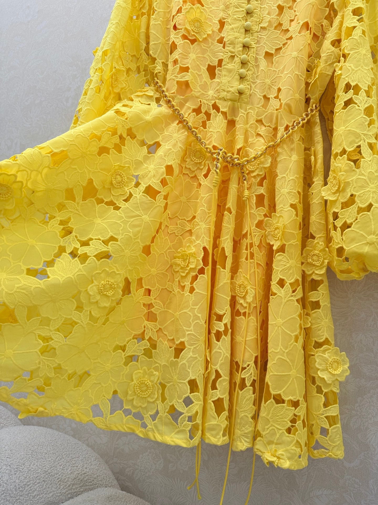 Zimmermann Patience Long Sleeve Dress Sunshine Cotton 347218