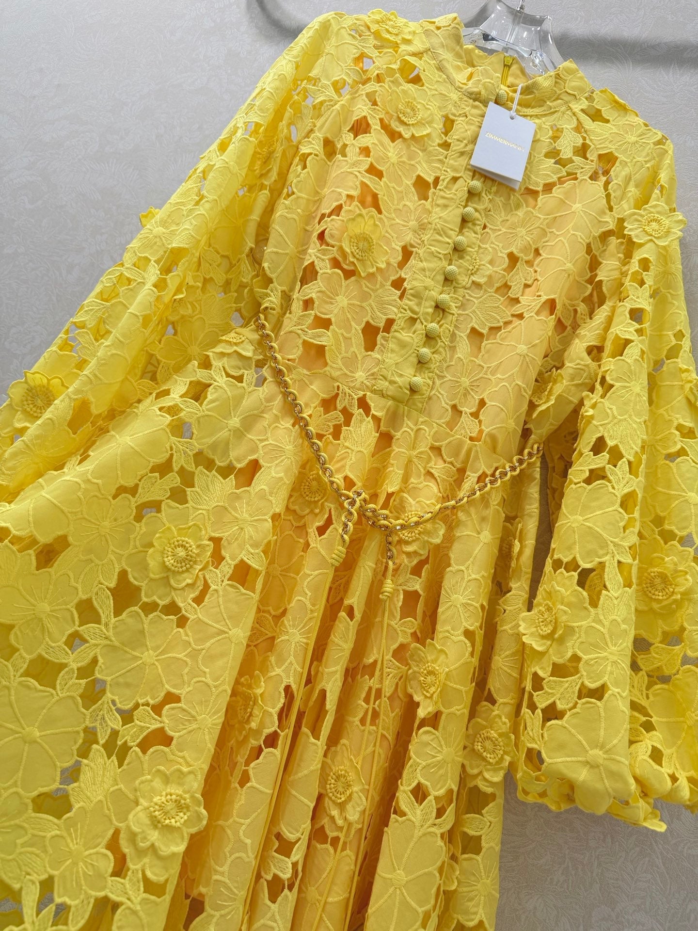 Zimmermann Patience Long Sleeve Dress Sunshine Cotton 347218