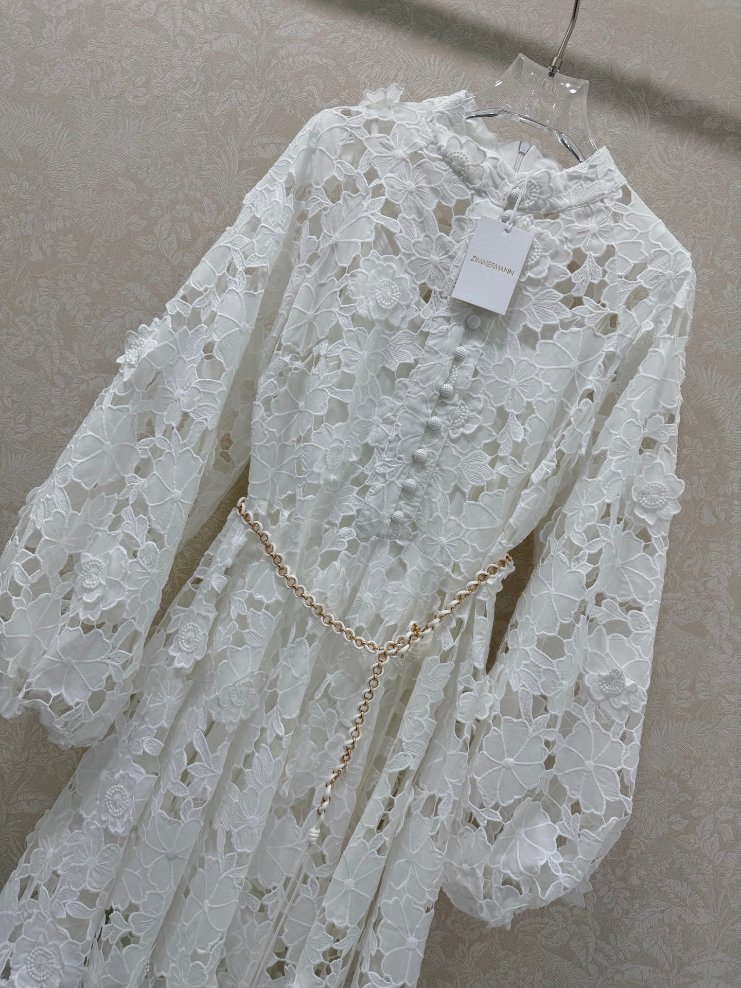 Zimmermann Patience Long Sleeve Dress White Cotton 347216