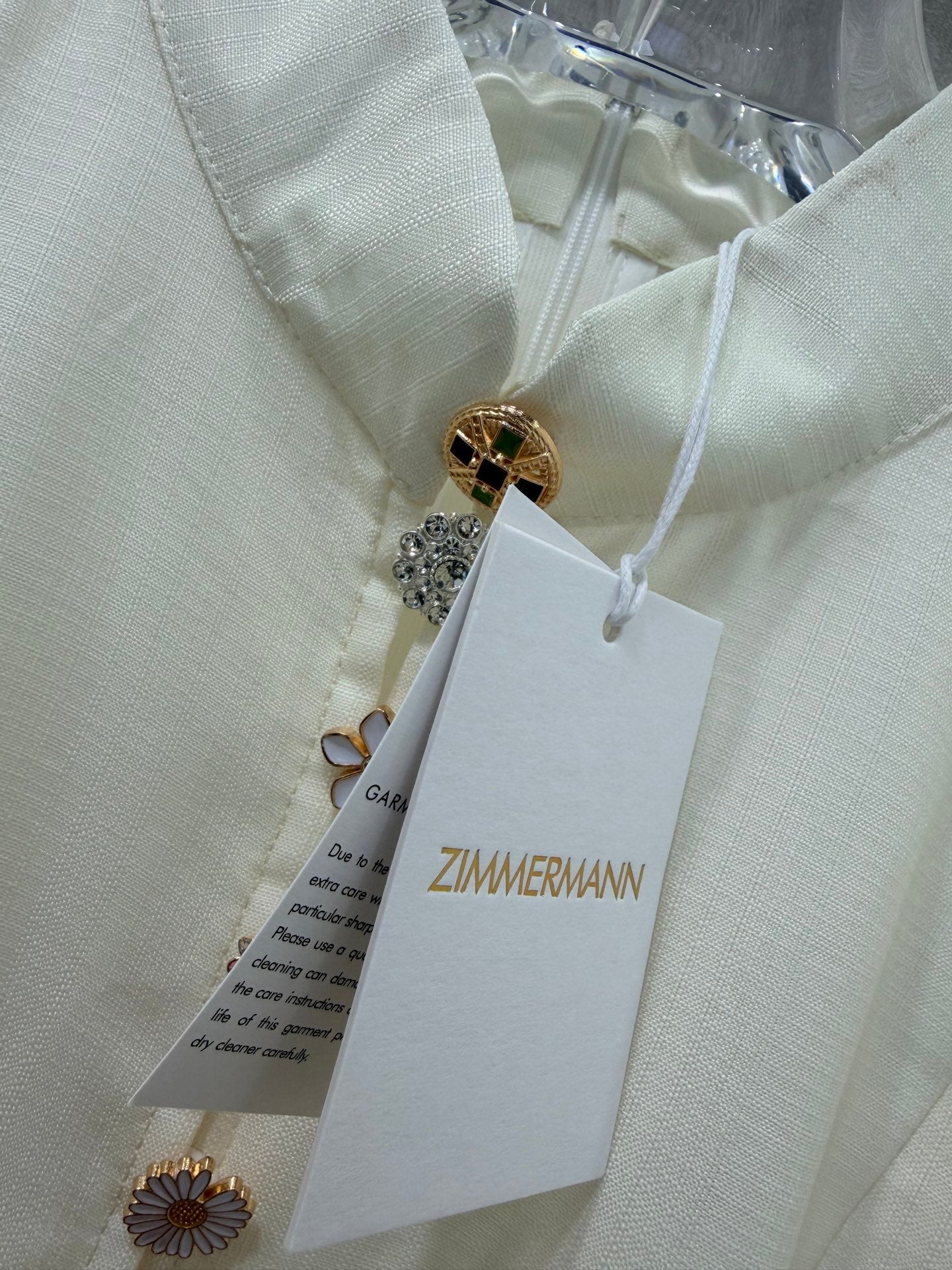 Zimmermann Awaken Long Dress Ivory Floral Cotton 347203