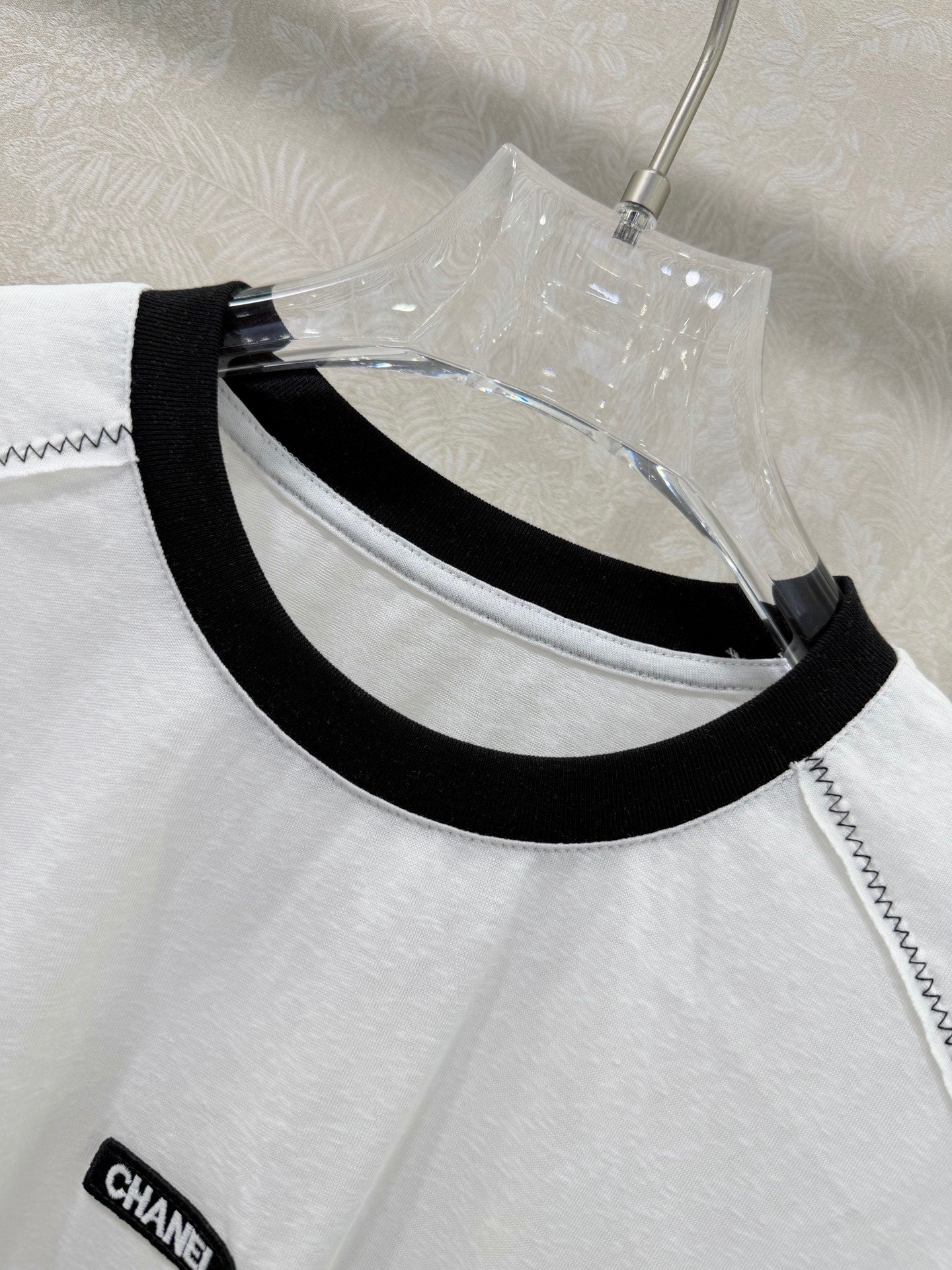CC 26s Round Neck Pure Long Sleeve T-Shirt White Cotton