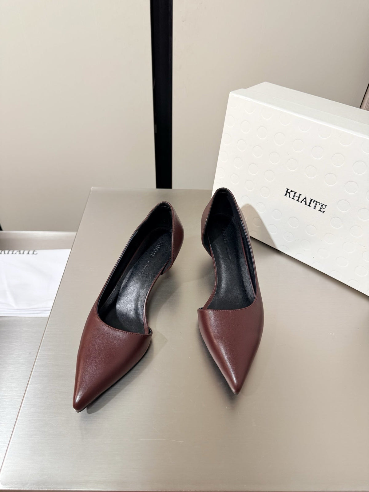 Khaite 26s Jett Pumps 4.5cm Burgundy Leather 784528v