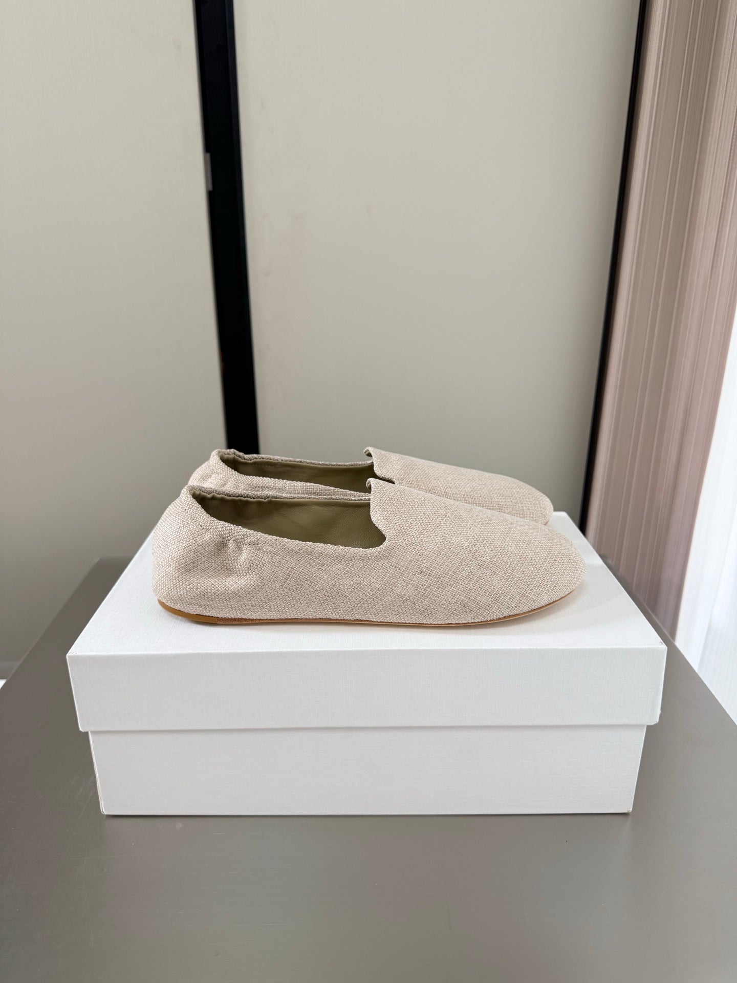 The Row Casa Ballet Flat Cream Canvas 872476