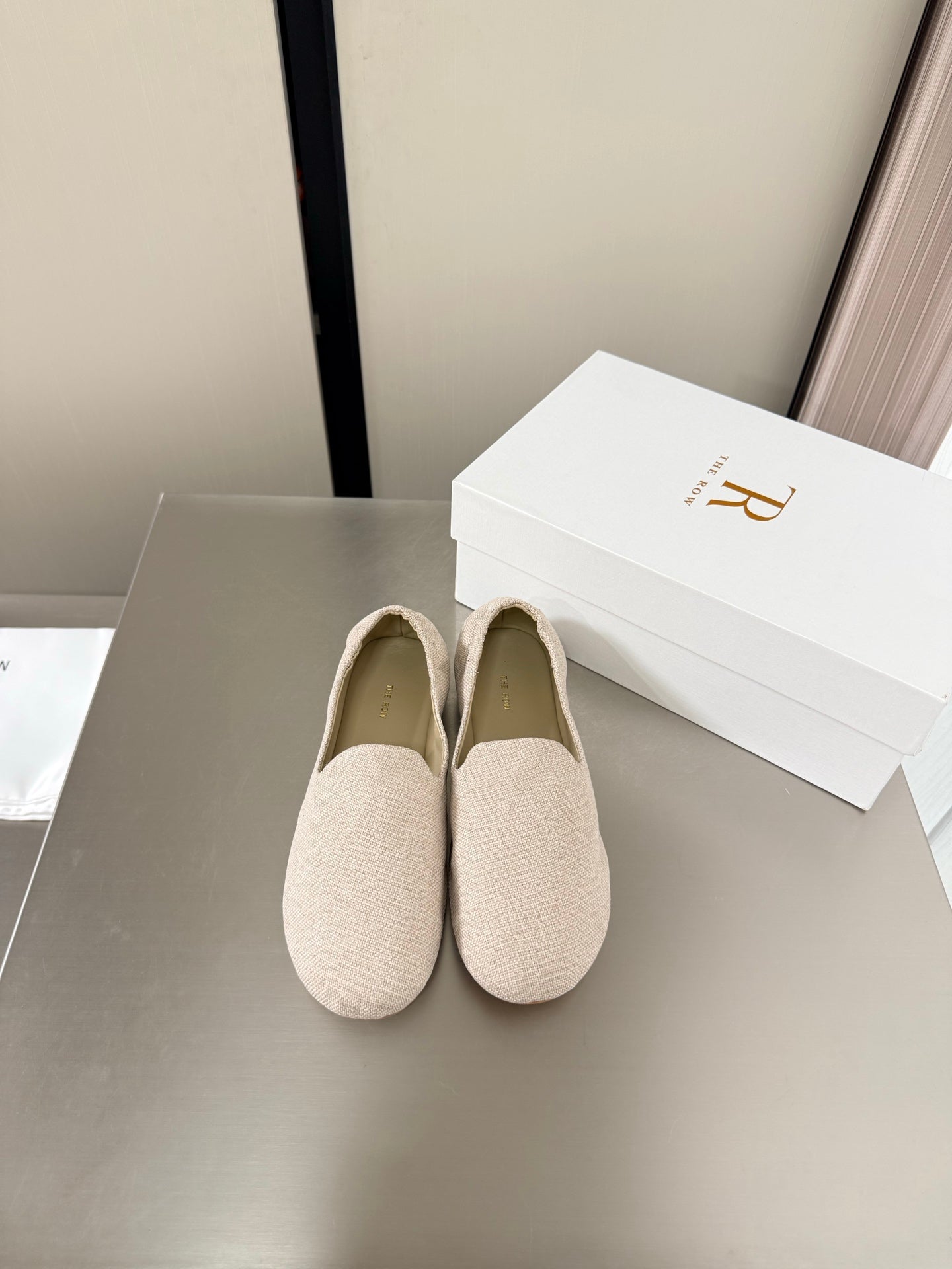 The Row Casa Ballet Flat Cream Canvas 872476