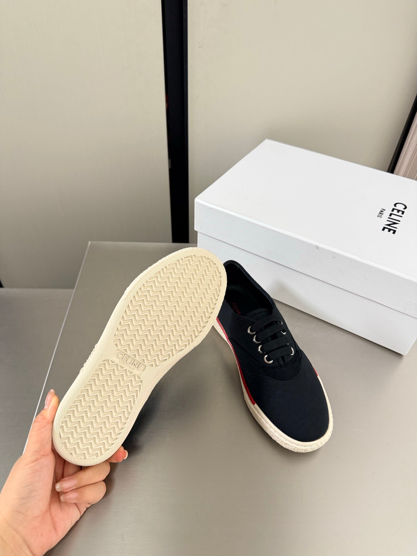 Celin 26s Alan Sneaker Black Canvas And Suede Calfskin 929843