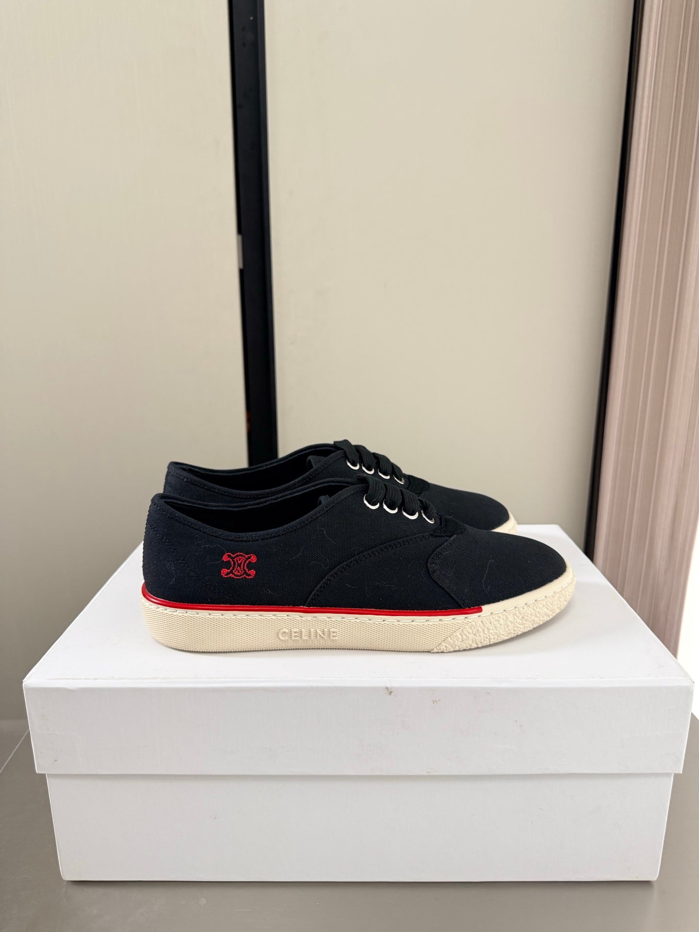 Celin 26s Alan Sneaker Black Canvas And Suede Calfskin 929843