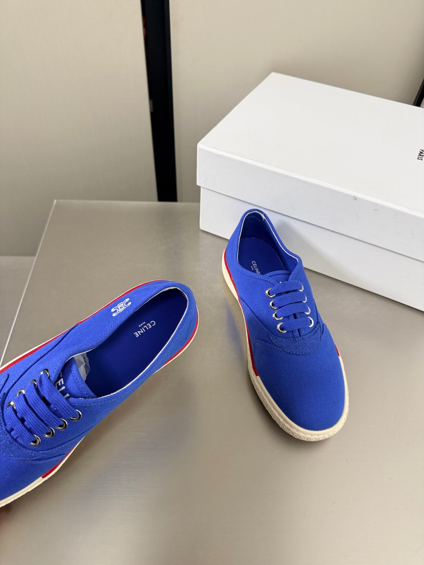 Celin 26s Alan Sneaker Royal Blue Canvas And Suede Calfskin 929844