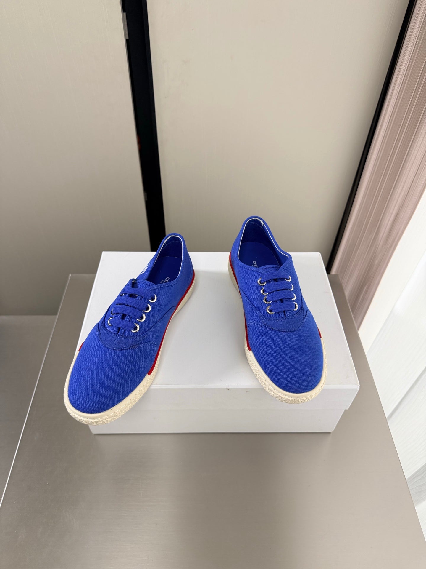 Celin 26s Alan Sneaker Royal Blue Canvas And Suede Calfskin 929844