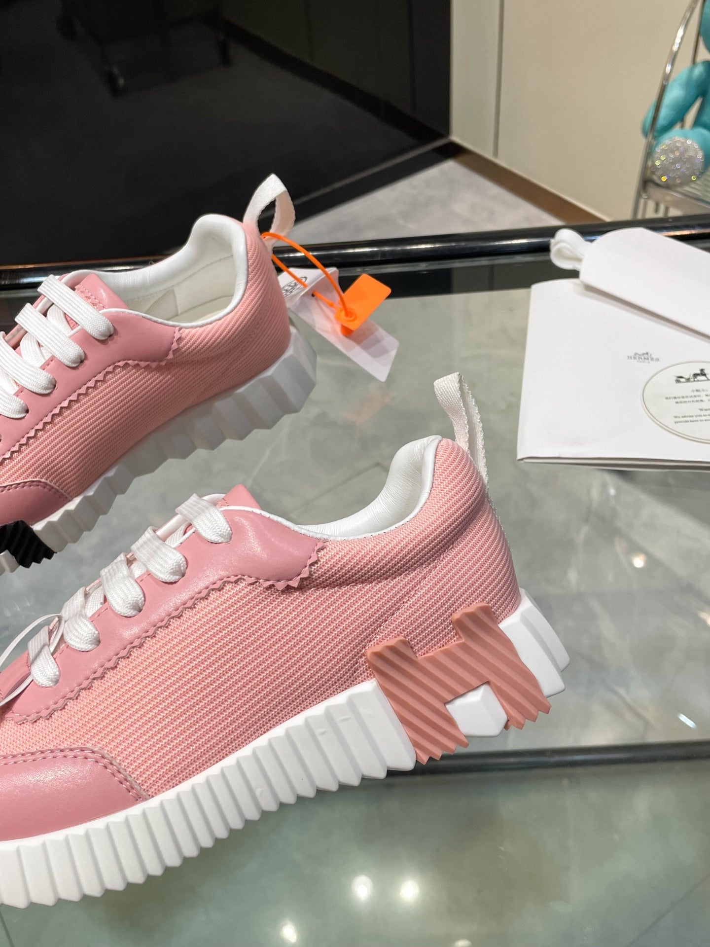 HM Bouncing Sneakers Pink Mesh and Sport Goatskin 531338