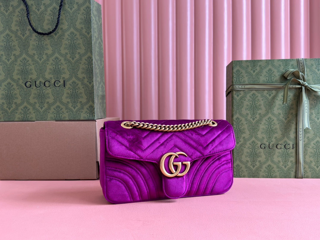 Gucci Marmont Flapbag 26 Royal Purple Velvet