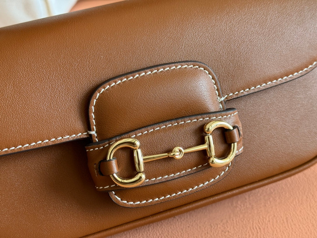 Gucci Horsebit 1995 Bag Brown Calfskin