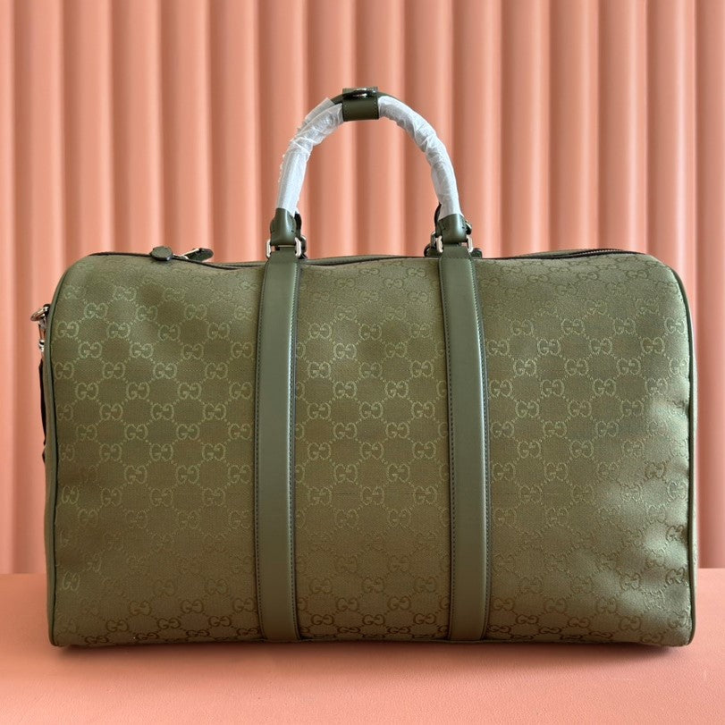 GG FW25 Monogram Large Duffle Bag Forest Green Fabric