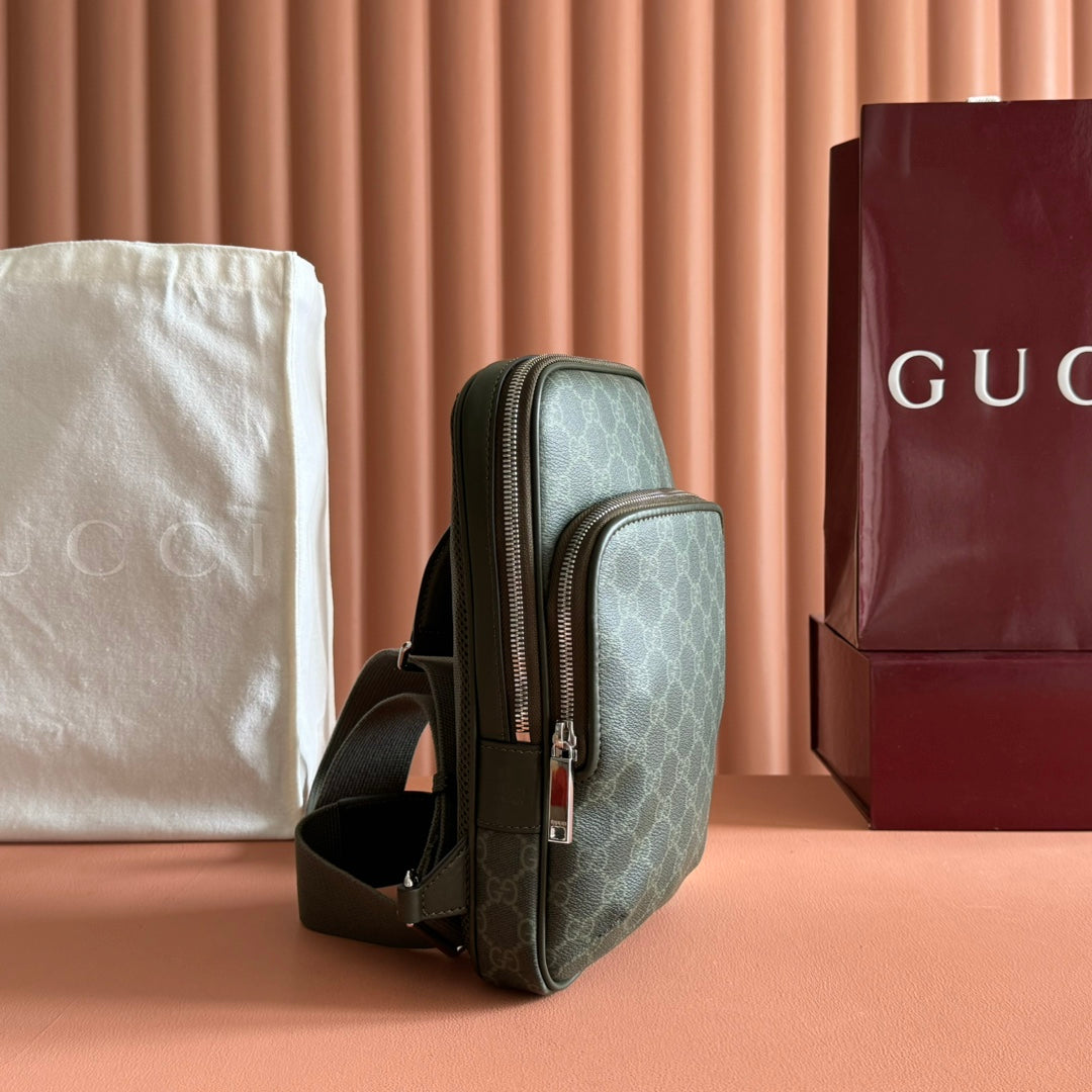GG Monogram Small Slingbag Forest Green Fabric