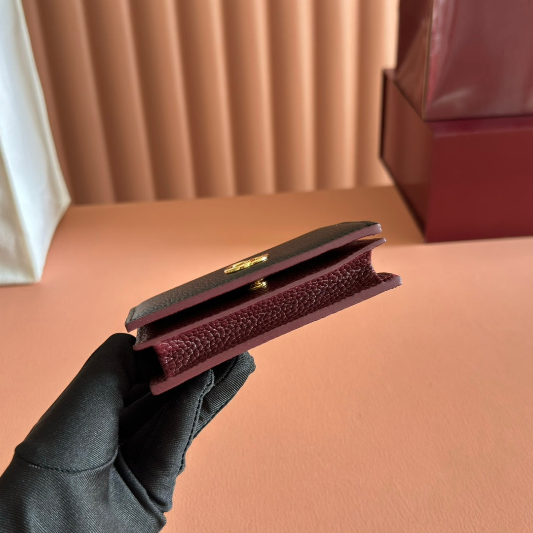 GG Marmont Card Case Wallet Black Leather