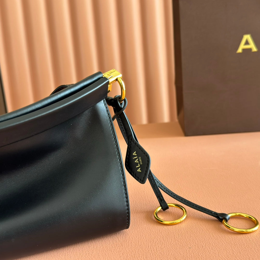 Alaia Le Click East West Medium Bag 30cm Black Calfskin