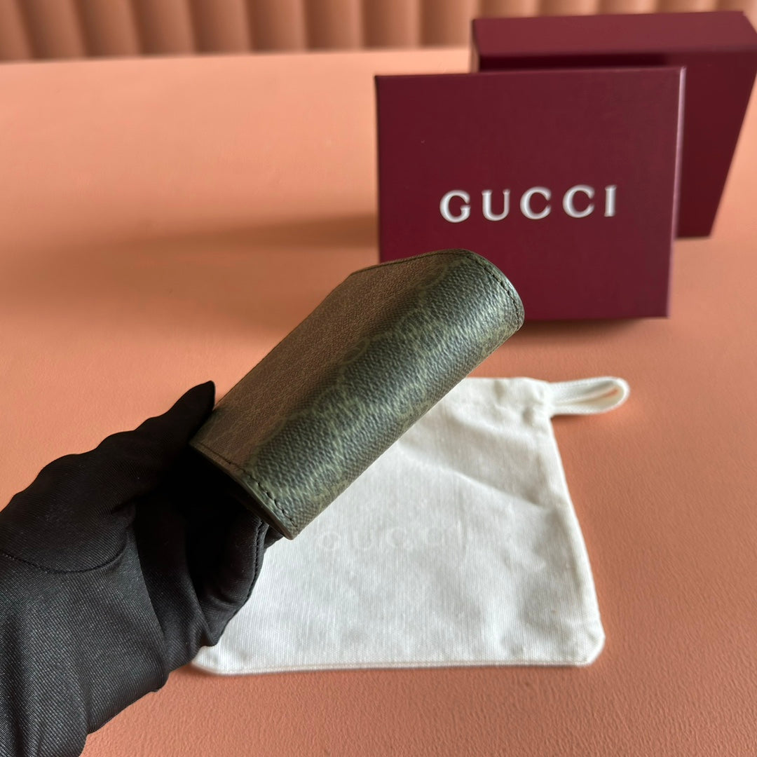 GG Monogram Bi-Fold Wallet Forest Green Fabric