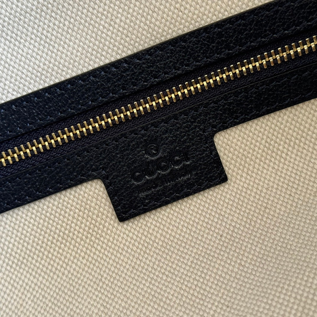 GG Beatrix Large Tote Bag Beige & Dark Blue GG Monogram Fabric Monogram Fabric