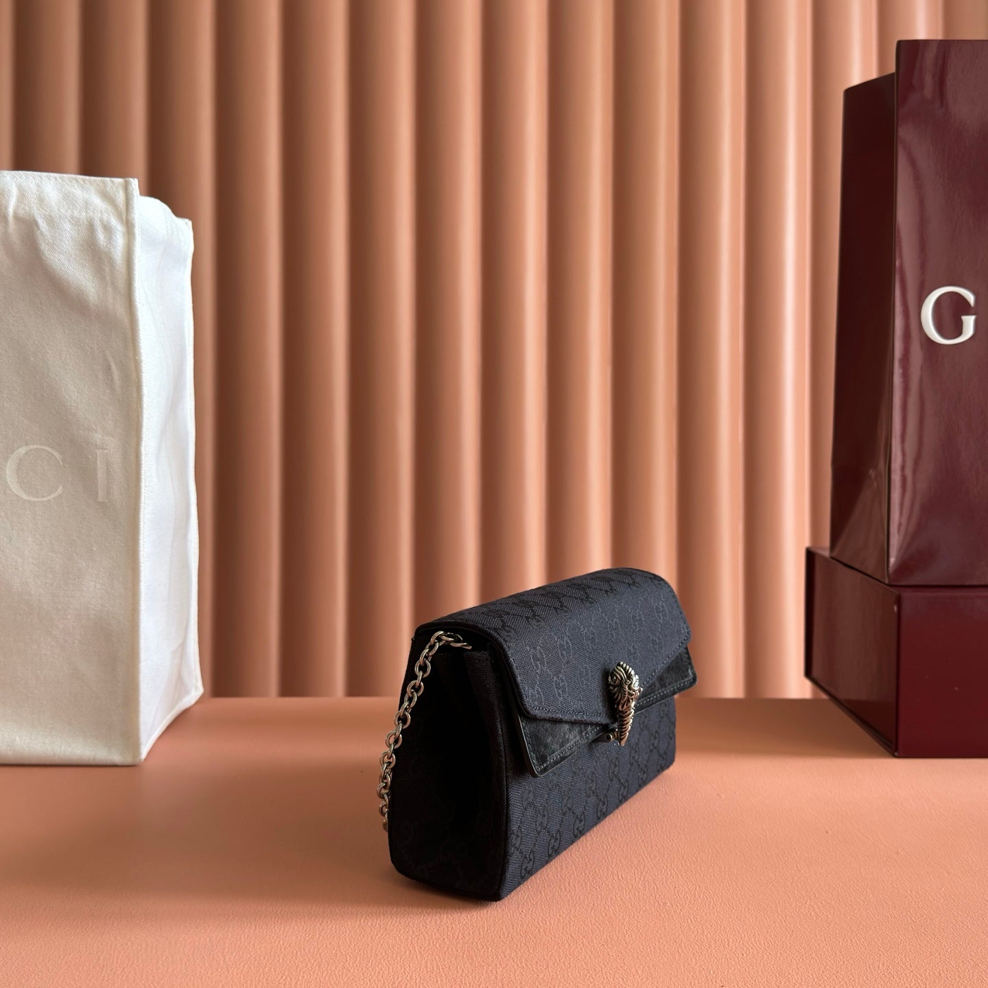 GG Dionysus Small Shoulder Bag Black Canvas 292586