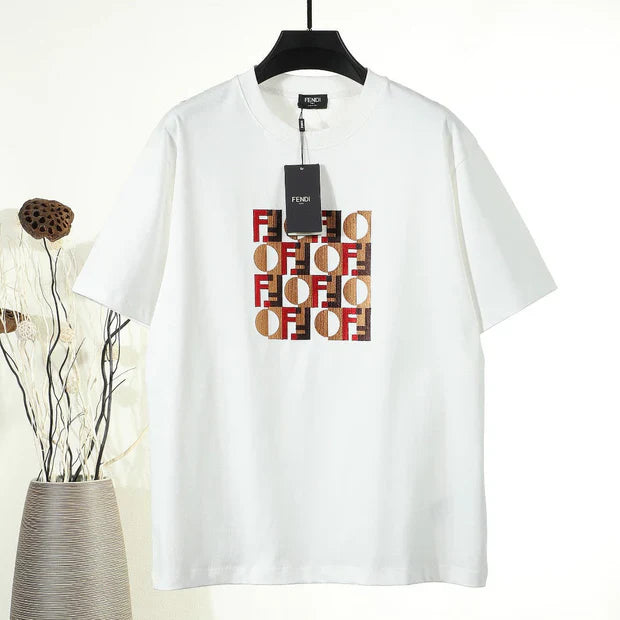 Fendi 2026 Men's 3D Embroidered T-shirt Cotton 797333