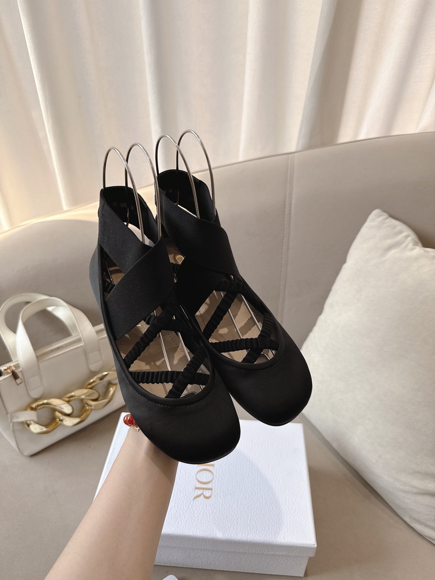 CD 26s Shade Ballet Flats Black Satin 939599