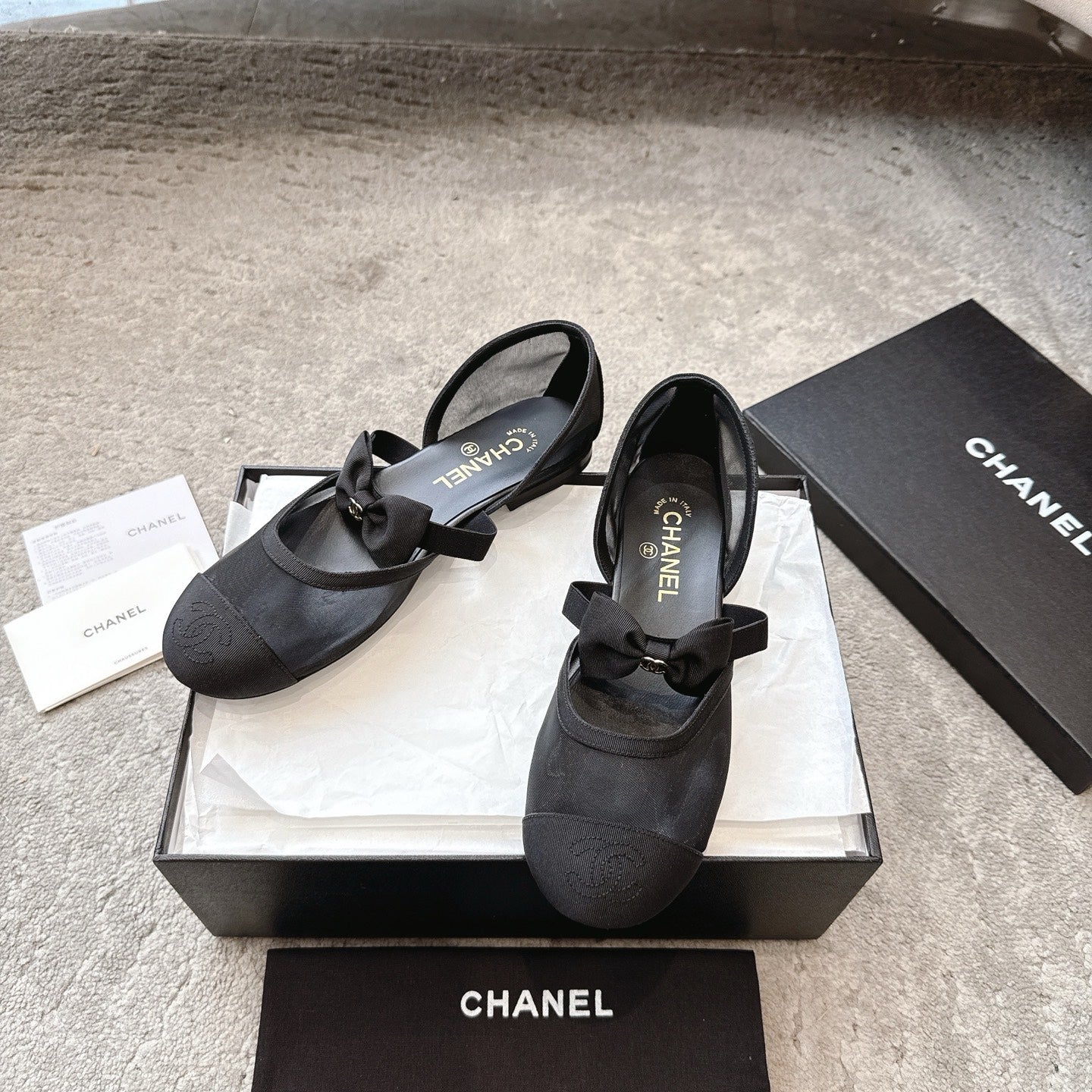 CC 25b Fall-Winter Mary Janes 15mm Black Mesh & Grosgrain 415777