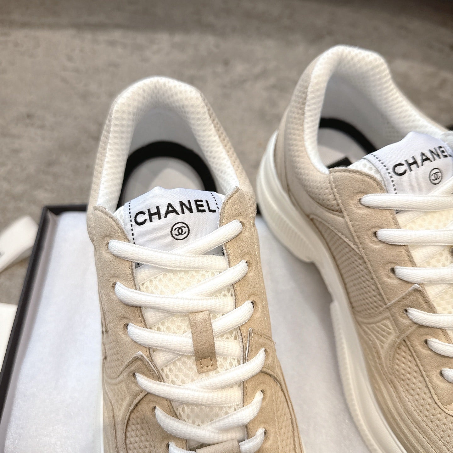 CC 26s Casual Sneakers Beige Fabric 647451