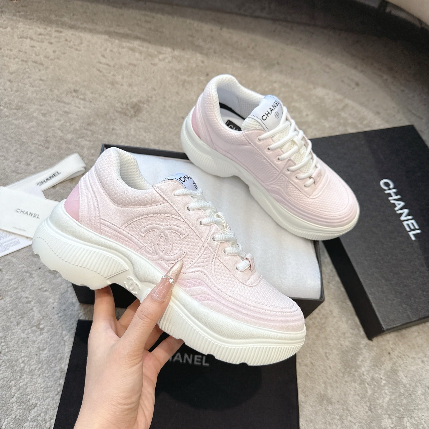 CC 26s Casual Sneakers Light Pink Fabric 647452