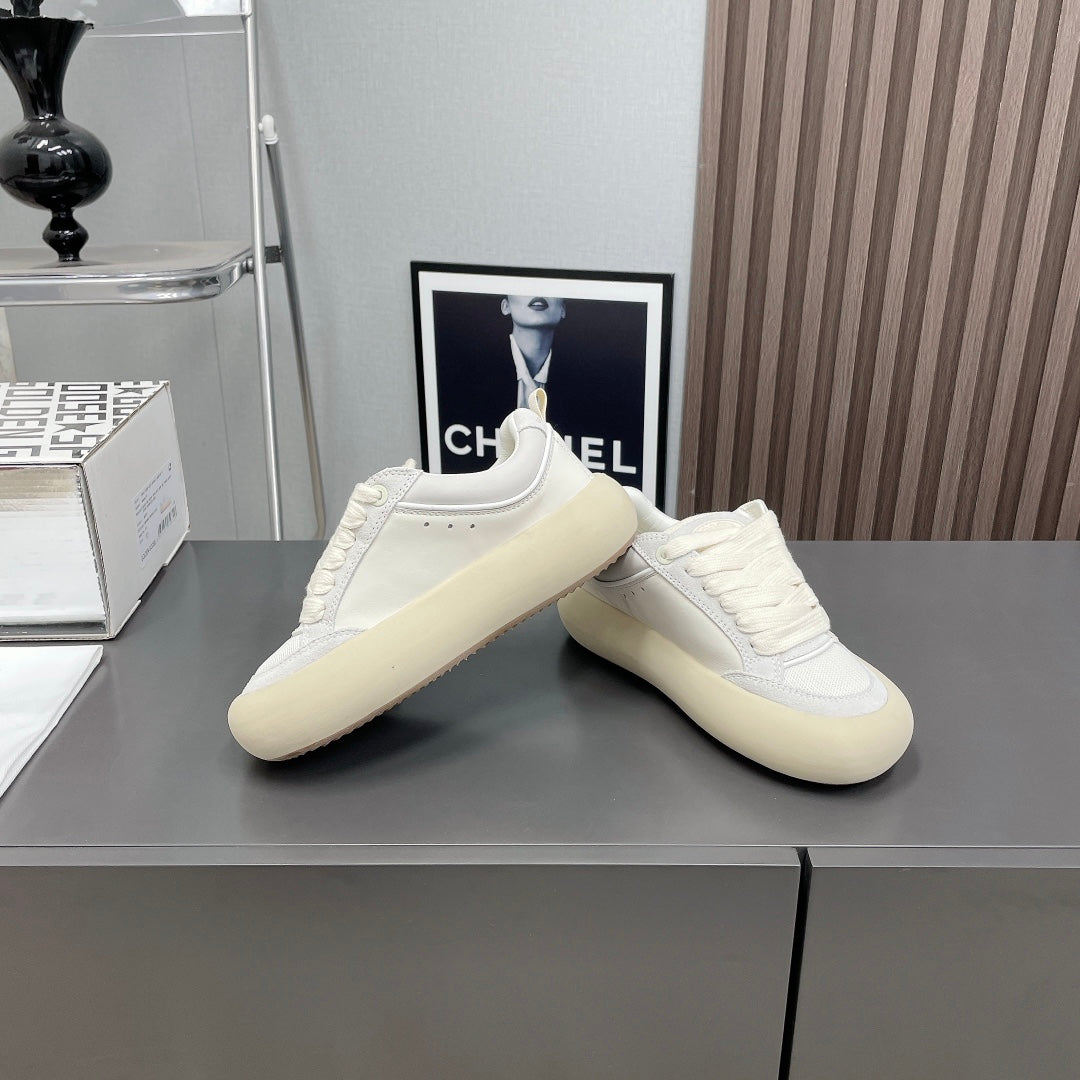 SPACE-STAR CUBE SNEAKERS IN WHITE LEATHER WITH PERFORATED STAR